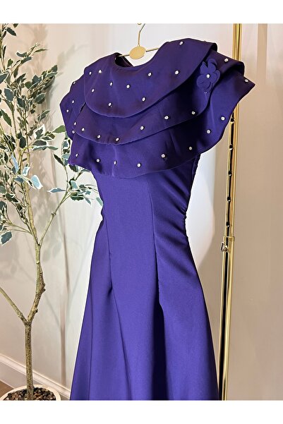 Rizwan01 purple midi dress
