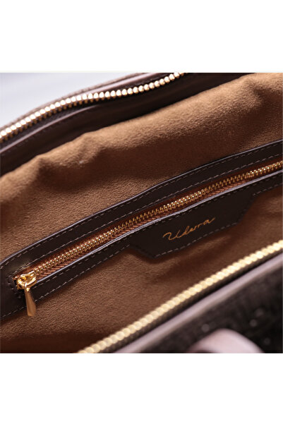 Uderra Leather Uderra Genuine Leather Shoulder Bag-S4Ys0412-Brown Knit Printe...