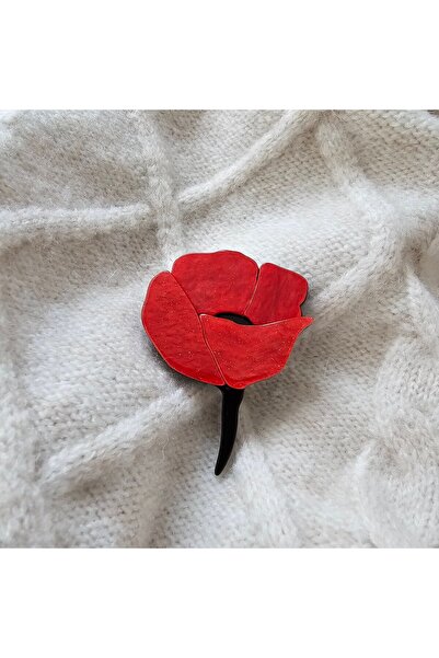 Abundo Poppy Flower Brooch