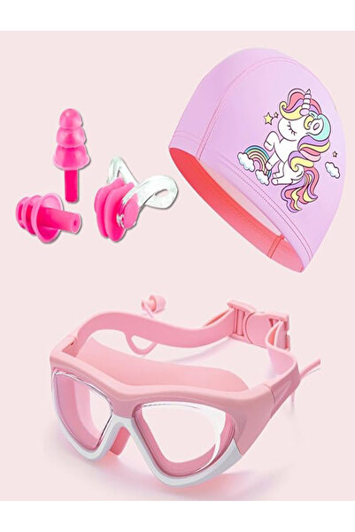 RAWAID طقم نظارات سباحة للأطفال وقبعة، حماية عالية الدقة من الأشعة فوق البنفس...