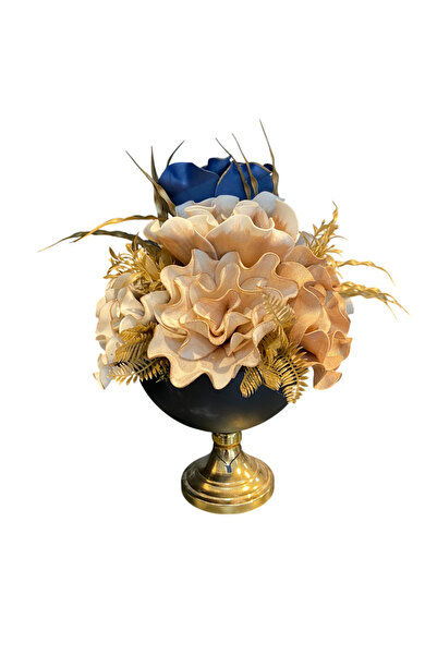 mysecrethome Siyah Gold Vazo Dekoratif Yapay Çiçek Aranjmanı 3 Renk Seçenekli...