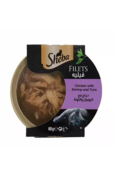 SHEBA Filets Wet Cat Food With Chicken, Shrimp And Tuna Flakes- 60gms