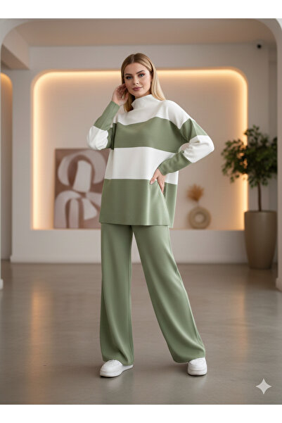 Kirazgym Ženski dvobojni set pletenog odevnog predmeta do pola grla - vodeno ...