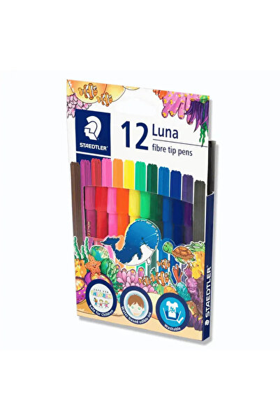 Staedtler قلم لونا ذو رأس ليفي، حبر مائي صالح للأكل - 12 قطعة