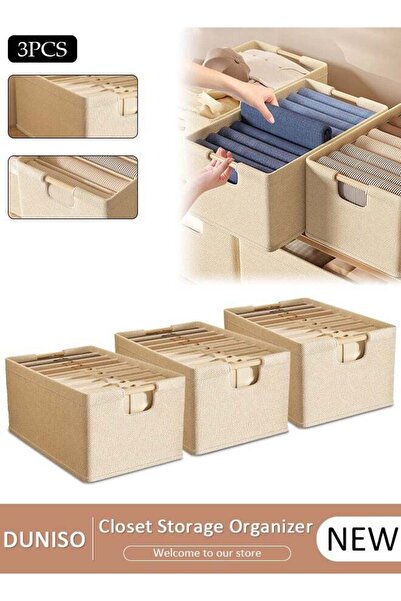 DUNISO 3pcs Foldable Closet Storage Organizer, Wardrobe Clothes Organizer For...