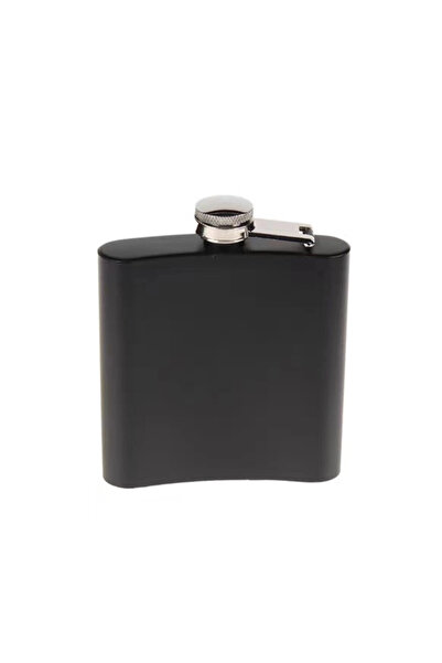 Epilons Black 6 oz steel pocket drinking flask zenvia-4567