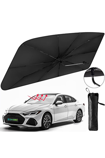 Dasbo Umbrelă retractabilă pentru parasolar auto, protecție UV pentru parbriz...
