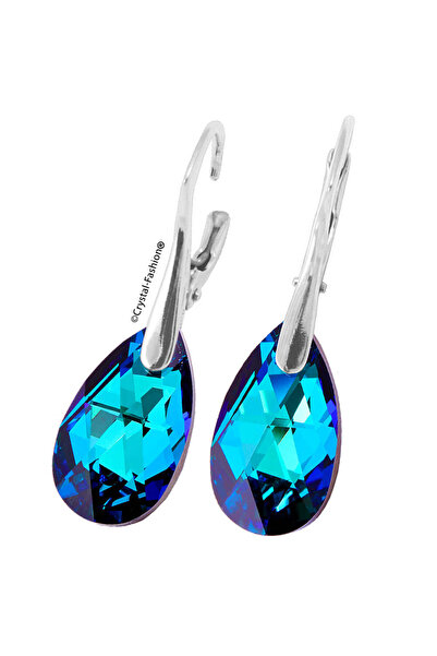 Crystal-Fashion® Silver Tortita Pear Earrings