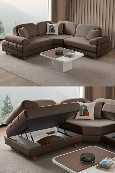 Eymense Aries Modüler Köşe Koltuk Takımı S Kahverengi