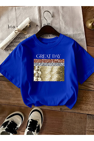 caddekombin Жіноча футболка з велосипедним коміром, синього кольору, з золоти...