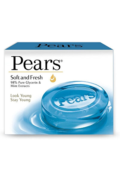 Pears صابون ناعم ومنعش يحتوي على 98% جلسرين نقي وخلاصة النعناع - 125 غرام