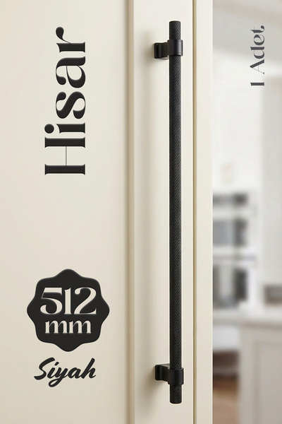 Badem10 Hisar crna metalna ručka 512 mm sa nazubljenim uzorkom za namještaj, ...