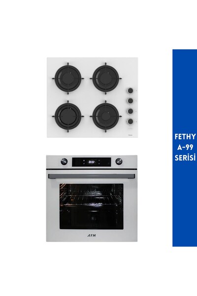 Ferre ve AFM Tech MARKALI /Fethy A-99 Turbolu Dijital 2'li Beyaz Ankastre Set...