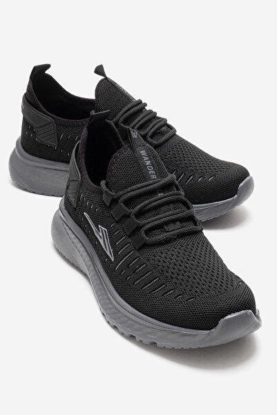 CCWAY AYAKKABI Ανδρικά πλεκτά αθλητικά παπούτσια BLACK SMOKE