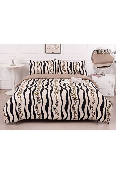 Casa de Vis Double Bedding Set, Satin Cotton, 180 x 200 cm, 4 Pieces, Multico...