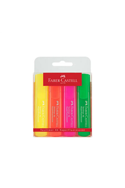 Faber Castell Textliner 46 Superfluorescent Highlighter Multi-Color- 4pcs
