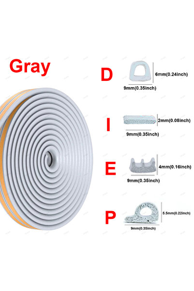 Choice31 شريط مانع للتسرب للنوافذ، رمادي اللون، بطول 10 أمتار (32.8 قدم)، مقا...