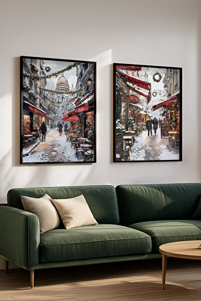 STARYUNA Set de pictură cu tematică de iarnă Străzile Parisului, cu ramă din ...