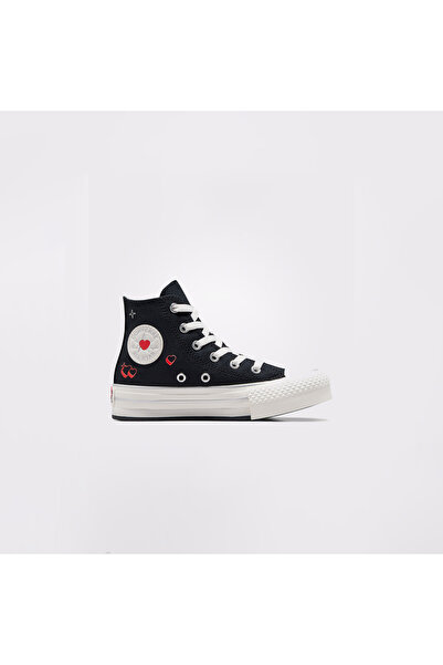 Converse Chuck Taylor All Star Eva Lift Y2K Heart Çocuk Siyah Platform Sneaker