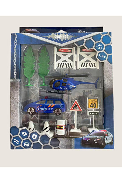 Gogo Oyuncak Polis Araç Seti 11 Parça – Metal - Helikopter, Zırhlı Araç ve Ba...