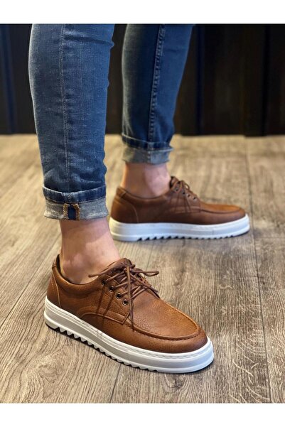 Mhoda Shoes Mhd-098 Men's Daily Lace-Up Leather Classic Shoes Cbt-Taba