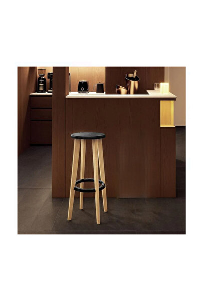 Lumi LUXURY Scaun tip Taburet Rotund Inalt din Lemn 33x33x76cm