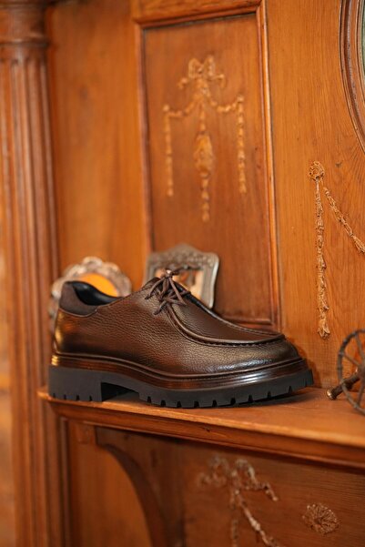 TETRİ Robin Model Hakiki Deri El Yapımı Kahverengi Casual Ayakkabı