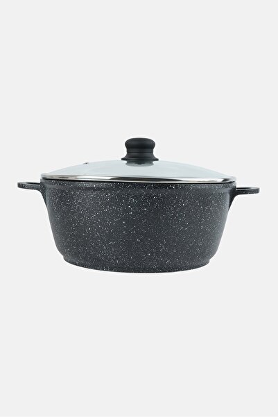YOTO Cast Aluminium Deep Casserole 32 cm, Black