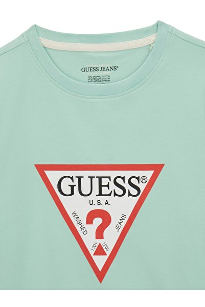 Guess تي شيرت جينز Ss Cn Slim للسيدات ذو قصة ضيقة