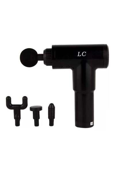 LC Electric Muscle Massage Gun with Replaceable Heads – Black