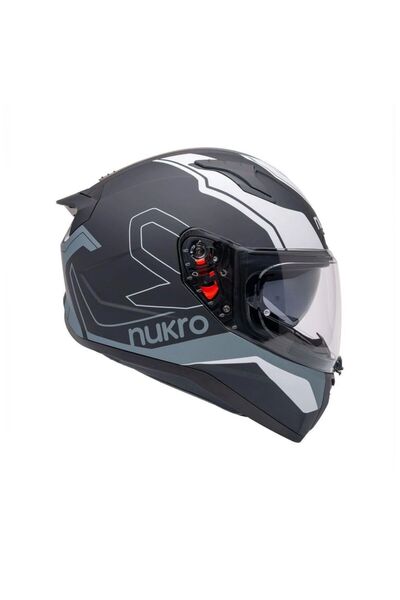 Nukrotech Nukro B-506 Fast Black-Silver Kapalı Kask