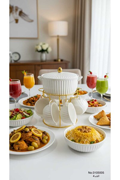 Generic Soup pot set with serving bowls, unique and elegant design, 8 pieces