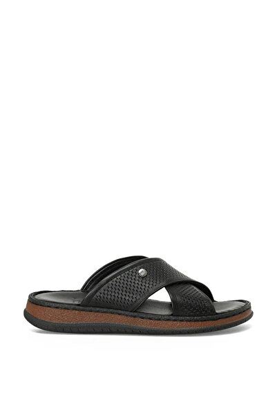 İnci VALERA 5FX Hakiki Deri Siyah Erkek Terlik SİYAH