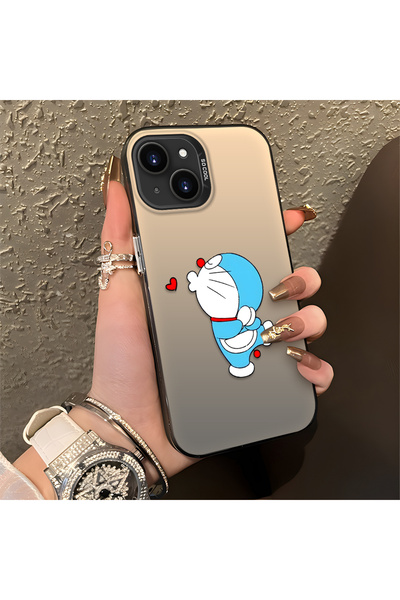 Hontinga حافظة سيليكون رفيعة مقاومة للصدمات بنمط دورايمون متوافقة مع هاتف آيف...