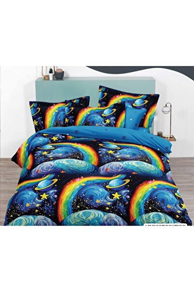 Casa de Vis Double bed linen set, satin cotton, 180x200 cm, 6 pieces, with el...