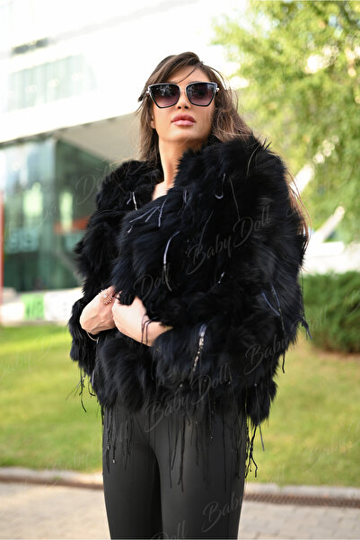 Babydoll Fashion Fox fur hat with sequin inserts