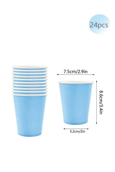 Choice 10pcs cup Solid Light Blue Theme Birthday Super Girls Decorations Part...