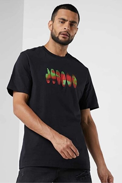 Nike Jordan Mvp Flight Remix Ss Crew Mens Tee Men's Casual Cotton T-Shirt Black