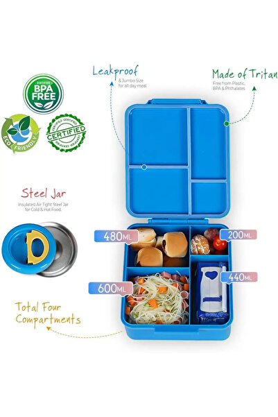 Generic Insulated Bento Lunch box for kids & Adults, All-in-One Insulated jar for hot meals & Soup, BPA-free