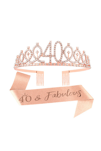 Choice تاج ووشاح عيد الميلاد الأربعين للنساء والفتيات في أعياد الميلاد الثالث...