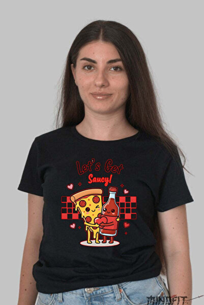 GILDAN Tricou Valentine S Day Cuplu Let S Get Saucy Dama