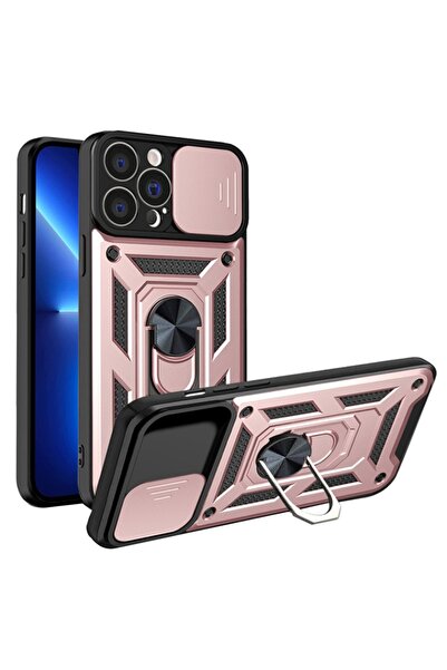 Techsuit Carcasă pentru iPhone 13 Pro, CamShield, roz, set de autocolante