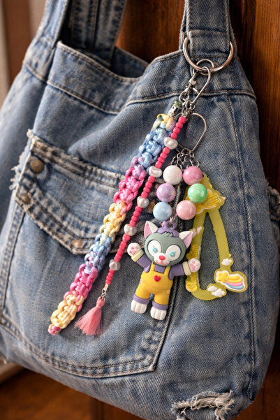 Handmade Rainbow Joy Makrome Çanta Charmı