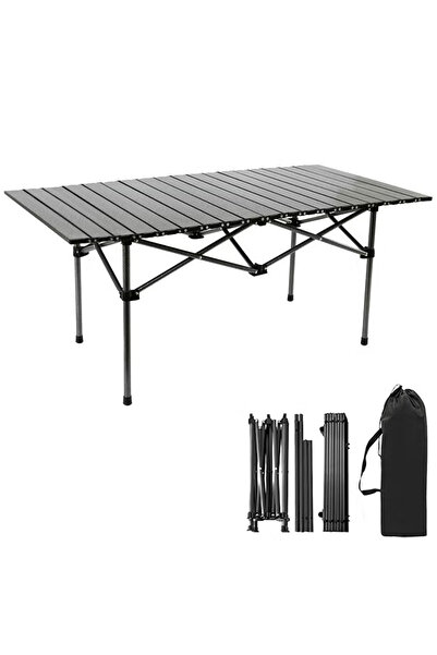 AGD Portable Camping and Picnic Table, Foldable, 120 cm with Carry Bag and Ta...