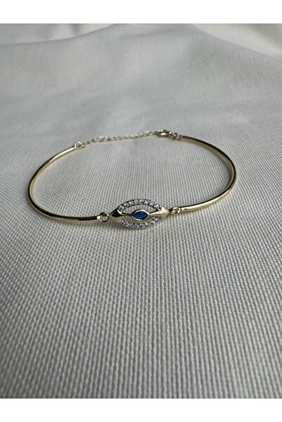 bijux by mrv Dark Blue Stone Eye Thin Cuff Bracelet