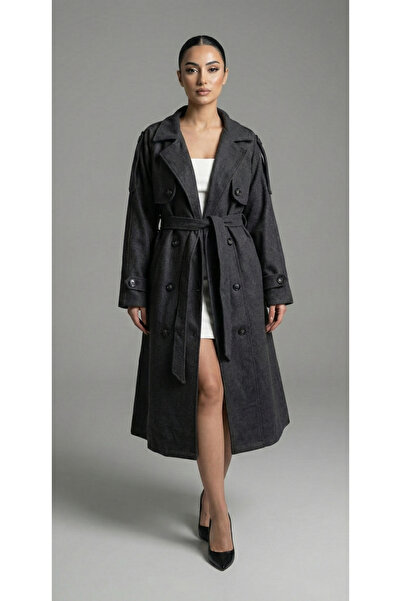 Miyalon Women's Unlined Long Trench Coat-Coat