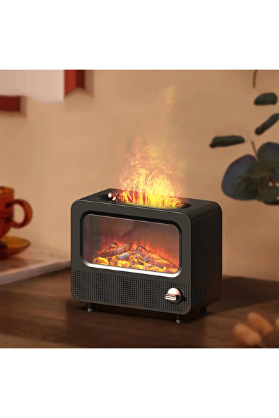 SOLOFFER Hava Nemlendirici Retro Odun Çıtırtı Sesli Aromaterapi Buhar Difüzörü