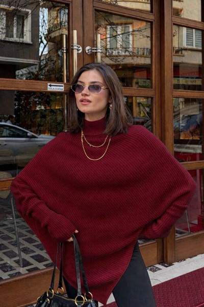 DOQU MILANO KADIN ASİMETRİK KESİM BOĞAZLI TRİKO KAZAK