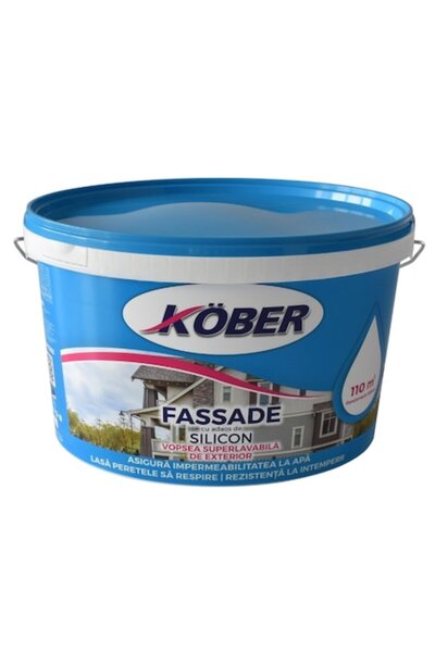 Kober Vopsea lavabilă pentru exterior, albă, 15 l