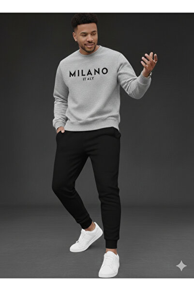 WOODROFFE Men's Milona Printed Black Cycling Jacket Oversized Tracksuit Set